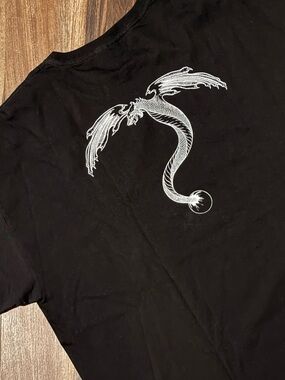 Kabuki comic book Black Graphic Men’s T-Shirt with White Dragon Print